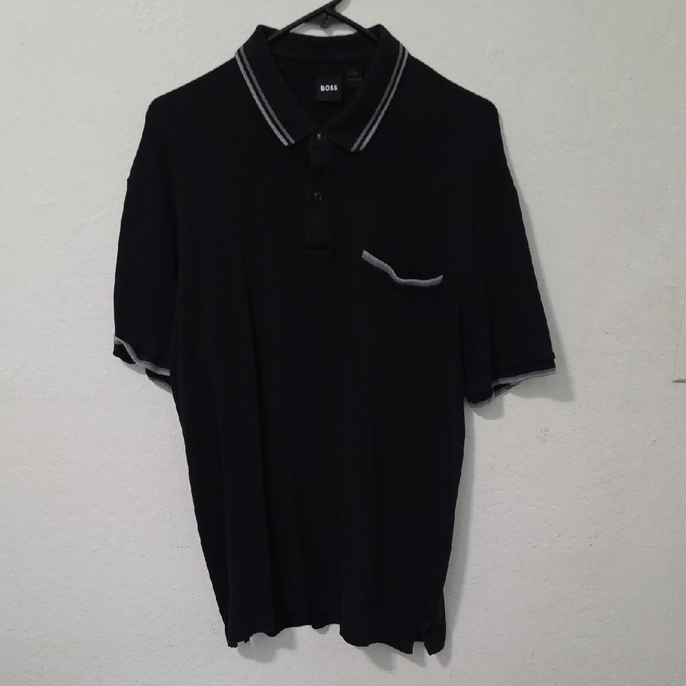 Boss Black Polo Shirt with Classic Trim
